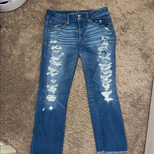 American Eagle ripped cropped jeans